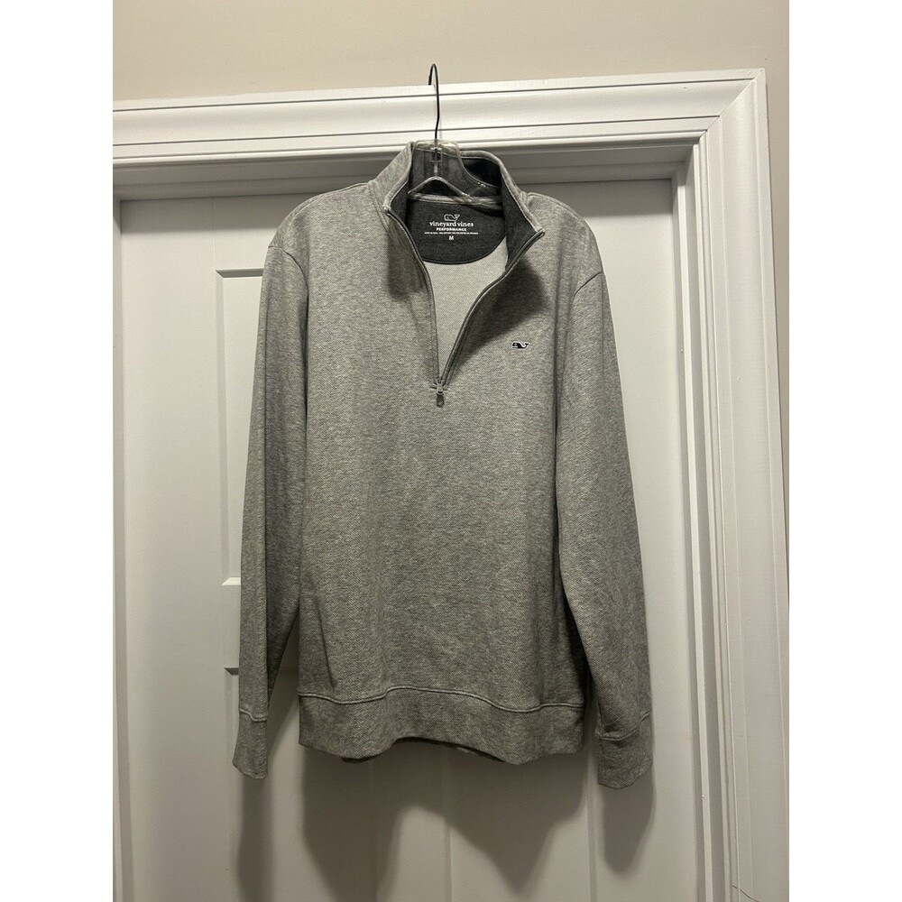 Vineyard Vines Pullover Performance Sweatshirt Shep Shirt Gray 1/4 Zip Medium